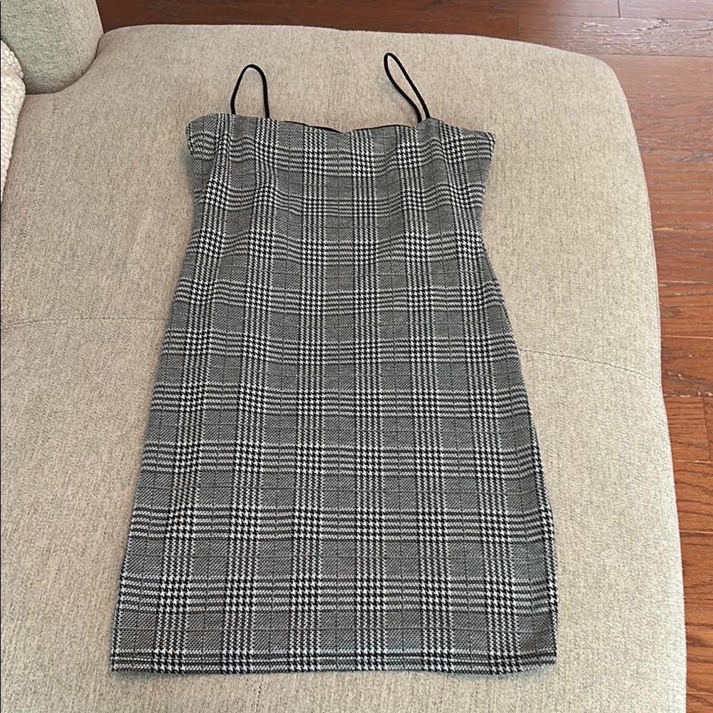 Plaid Black and White Women's Dress